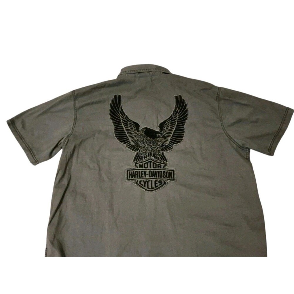 Harley Davidson Motor Cycles Shirt 2XL Eagle Back Hit Biker Grunge